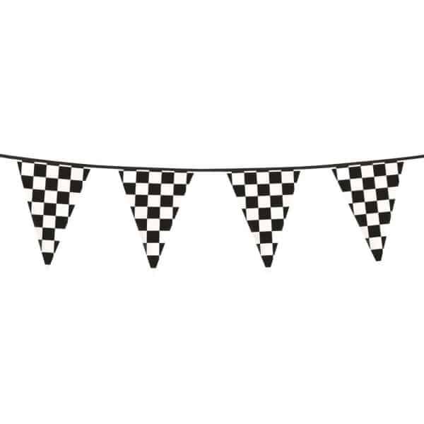 CHEQUERED RACING FLAG PARTY BUNTING - 6M