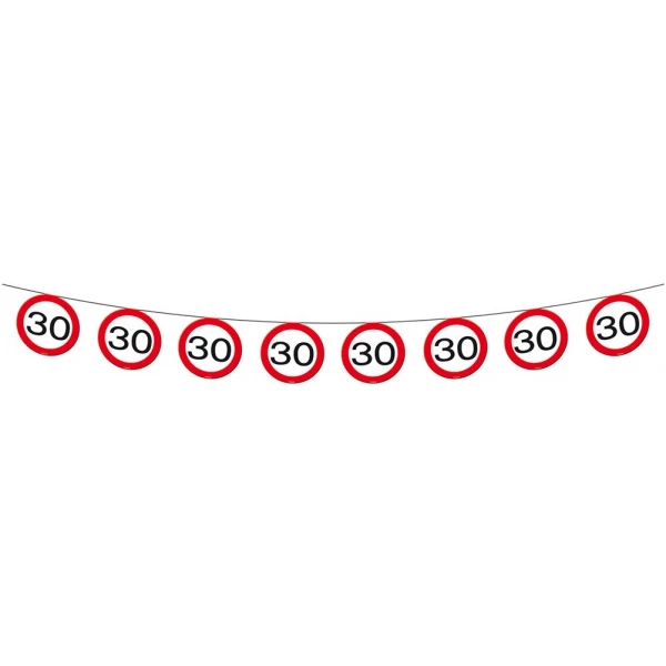 30TH BIRTHDAY TRAFFIC SIGN PARTY BANNER - 12M