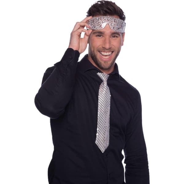 SILVER DIAMOND STUDDED POP STAR LADY FANCY DRESS GLASSES