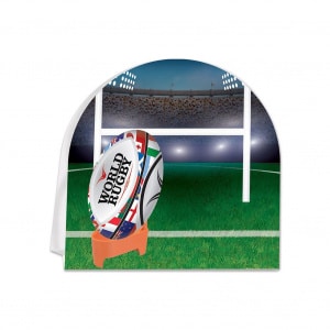 RUGBY TRY 3D TABLE CENTREPIECE - 22CM X 22CM