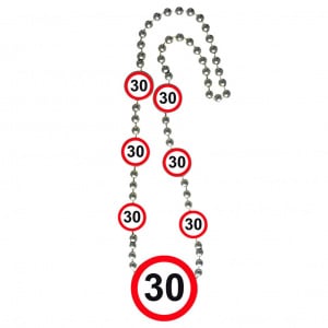 30TH BIRTHDAY TRAFFIC SIGN PARTY NECKLACE