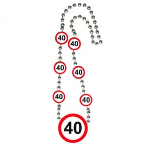 40TH BIRTHDAY TRAFFIC SIGN PARTY NECKLACE