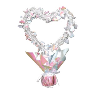 HEART SHAPED OPALESCENT TABLE DECORATION - 29CM