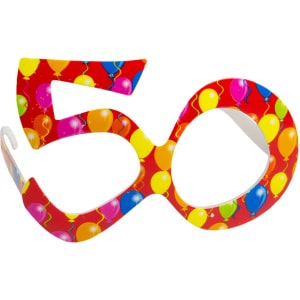 50TH RED BIRTHDAY BALLOONS PARTY GLASSES