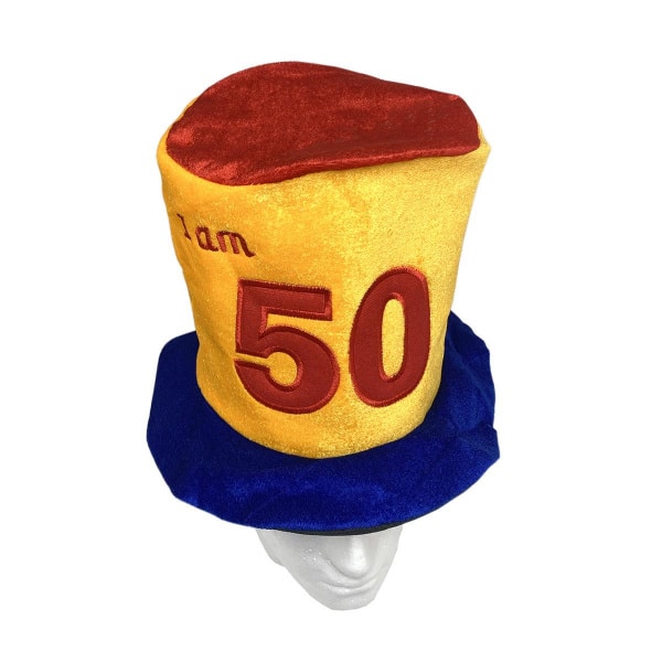 50TH BIRTHDAY COLOURFUL PARTY TOP HAT