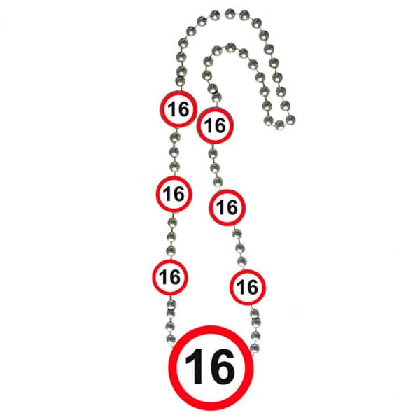 16TH BIRTHDAY TRAFFIC SIGN PARTY NECKLACE