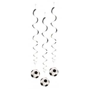 3 X FOOTBALL HANGING WHILRS - 85CM