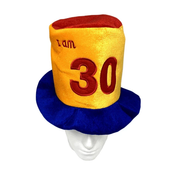 30TH BIRTHDAY COLOURFUL PARTY TOP HAT
