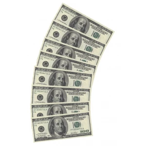 10 X $100 DOLLAR USA PARTY NAPKINS