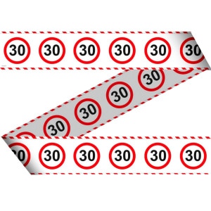 30TH BIRTHDAY TRAFFIC SIGN PARTY BARRIER TAPE - 15M