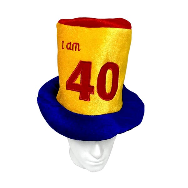 40TH BIRTHDAY COLOURFUL PARTY TOP HAT