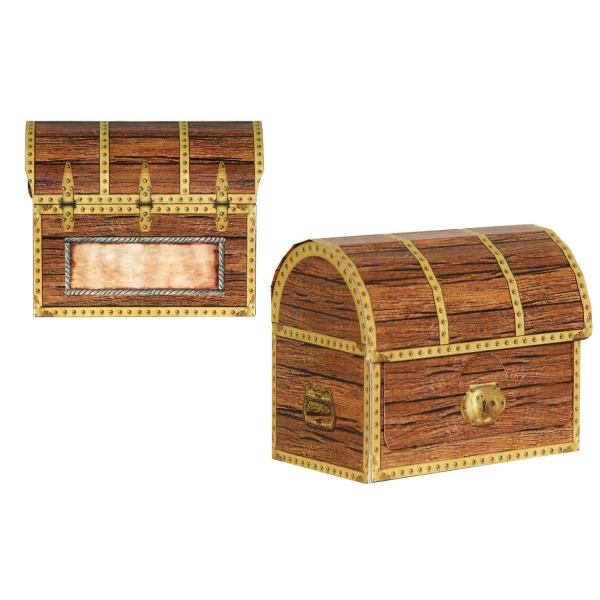 4 X PIRATE TREASURE CHEST LOOT BOX / PARTY DECORATION - 10CM