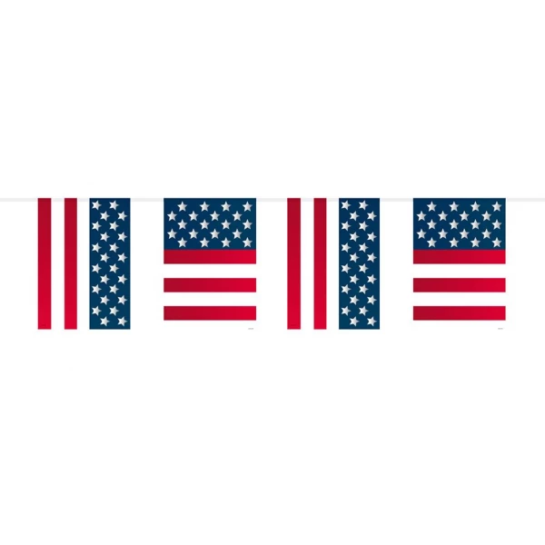 USA AMERICAN FLAG SQUARE PARTY BUNTING - 10M