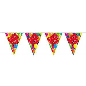 8TH BIRTHDAY TRIANGLE PARTY BUNTING BALLOON DESIGN - 10M