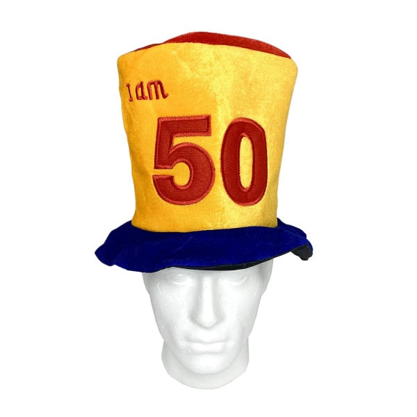 50TH BIRTHDAY COLOURFUL PARTY TOP HAT