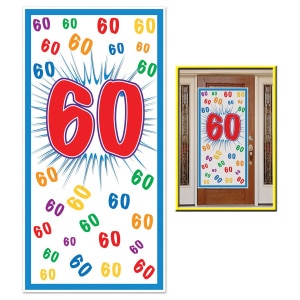 60TH BIRTHDAY DOOR COVER - 76CM X 1.52M