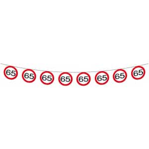 65TH BIRTHDAY TRAFFIC SIGN PARTY BANNER - 12M
