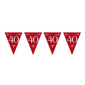 40TH RUBY WEDDING ANNIVERSARY TRIANGLE PARTY BUNTING - 10M