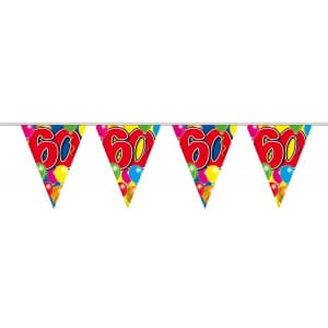 60TH BIRTHDAY TRIANGLE PARTY BUNTING BALLOON DESIGN - 10M
