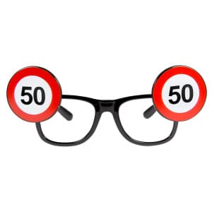 50TH BIRTHDAY TRAFFIC SIGN PARTY GLASSES
