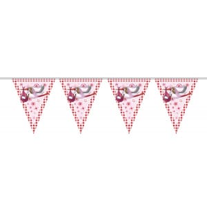 PINK BABY SHOWER TRIANGLE PARTY BUNTING STORK DESIGN - 10M