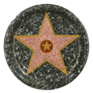 8 X HOLLYWOOD STAR PARTY PLATES - 23CM