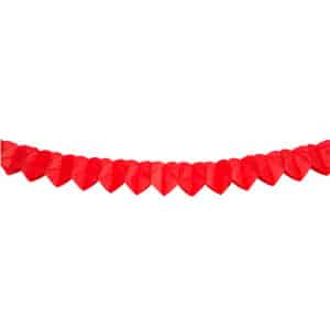 RED LOVE HEARTS PAPER GARLAND - 2M
