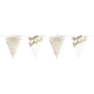 HAPPY BIRTHDAY LUXURY GOLD TRIANGLE PARTY BUNTING - 6M