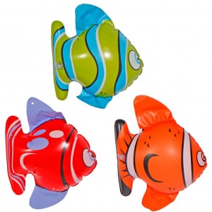 3 X INFLATABLE TROPICAL FISH - 20CM