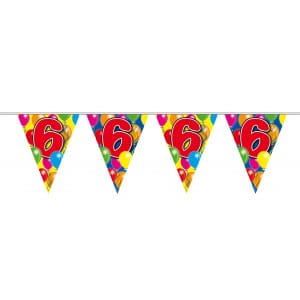 6TH BIRTHDAY TRIANGLE PARTY BUNTING BALLOON DESIGN - 10M