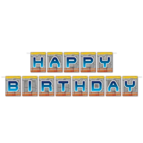 HAPPY BIRTHDAY SPACESHIP PARTY BANNER - 3.7M