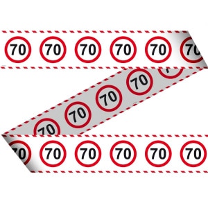 70TH BIRTHDAY TRAFFIC SIGN PARTY BARRIER TAPE - 15M