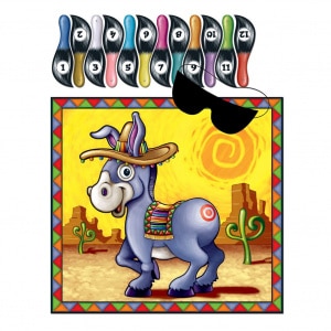 PIN THE TAIL ON THE BURRO PARTY GAME - 47CM X 44CM