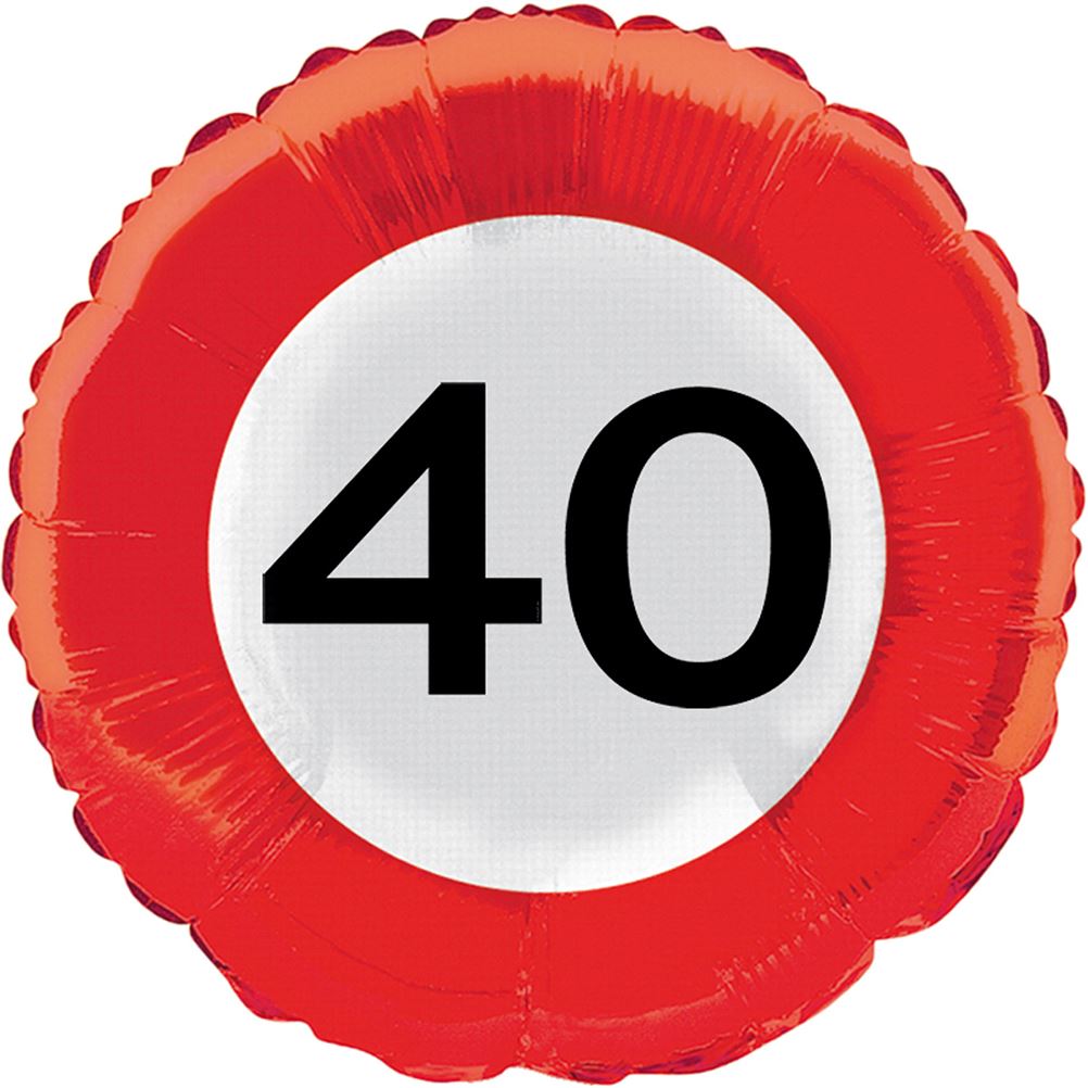 40th Birthday Traffic Sign Foil Balloon | 40th Birthday Party | Foil ...