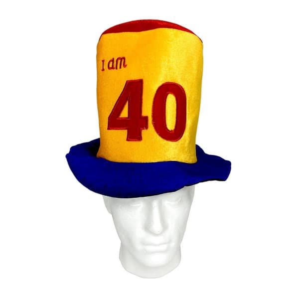 40TH BIRTHDAY COLOURFUL PARTY TOP HAT