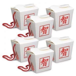 6 X CHINESE TAKEAWAY LOOT / PARTY BOXES - 10CM