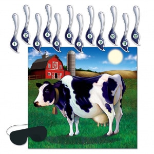 PIN THE TAIL ON THE COW PARTY GAME - 48CM X 44CM