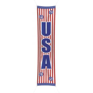 USA AMERICAN FLAG LONG HANGING PARTY BANNER - 3M