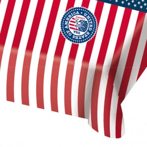 USA AMERICAN FLAG PARTY TABLECLOTH - 1.3M X 1.8M
