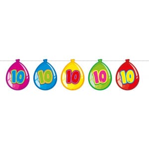 10TH BIRTHDAY BALLOON SHAPES PARTY BANNER - 10M