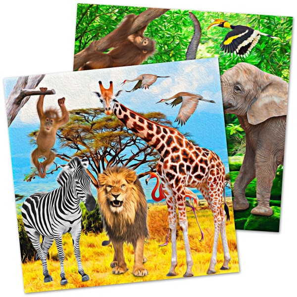 20 X AFRICAN SAFARI ANIMALS PARTY NAPKINS - 33CM