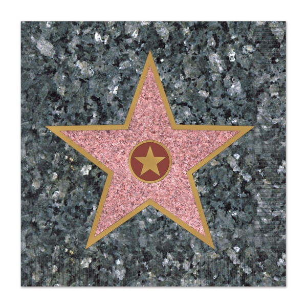 16 X HOLLYWOOD STAR PARTY COCKTAIL NAPKINS - 25CM