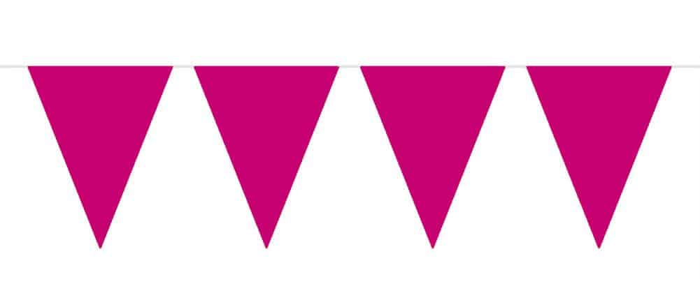 Hot Pink Matt Metallic Triangle Party Bunting - 6m - Jesters Party