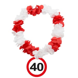 40TH BIRTHDAY TRAFFIC SIGN FLOWER LEI