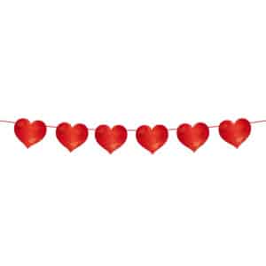 RED LOVE HEART PATTERN PARTY BUNTING - 6M
