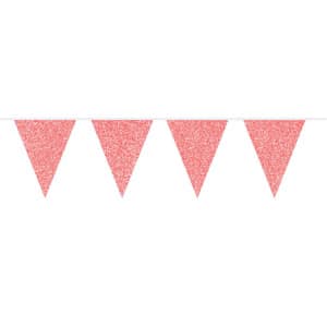 GLITTER RED SHINY TRIANGLE PARTY BUNTING - 6M