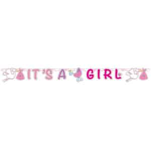BABY SHOWER IT'S A GIRL! LETTER BANNER 1.7M