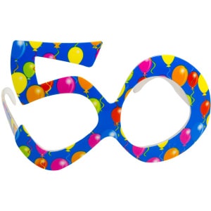 50TH BLUE BIRTHDAY BALLOONS PARTY GLASSES