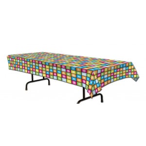 DISCO LIGHTS PARTY TABLECLOTH - 2.74M X 1.37M