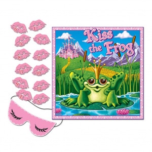 PIN THE KISS ON THE FROG PARTY GAME - 47CM X 47CM